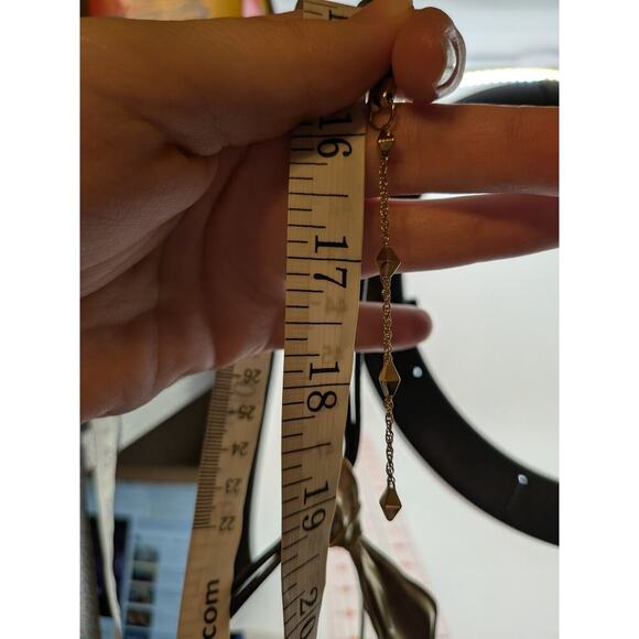 ALEXIS BITTAR REVERSIBLE TIE NECKLACE GOLD WITH BLACK ADJUSTABLE CORD 19" - Picture 5 of 5